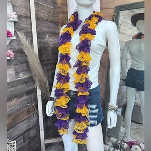 Handmade Crocheted LSU Purple and Gold Themed Beautiful Scarf 💗